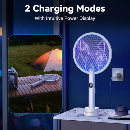 4100V Electric Fly Swatter 2-in-1 Mosquito Bug Zapper with 1800 mAh Rechargeable Battery