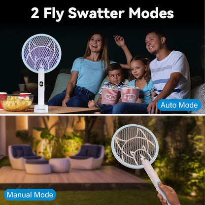 4100V Electric Fly Swatter 2-in-1 Mosquito Bug Zapper with 1800 mAh Rechargeable Battery