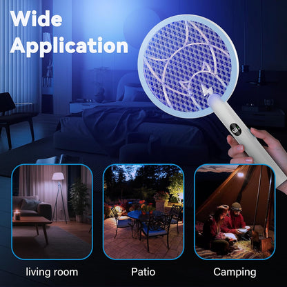 4100V Electric Fly Swatter 2-in-1 Mosquito Bug Zapper with 1800 mAh Rechargeable Battery