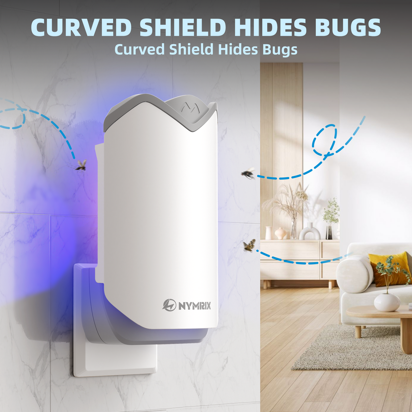 Flying Insect Trap & Refill Cartridges - Plug in Fly Trap & Indoor Bug Catcher for Gnats, House & Fruit Flies - Blue & UV Light